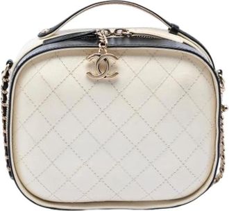 Chanel Pre-owned Vanity Case - Dames - Vintage Handtas - Beige - ONE Size - Leer - Vintage