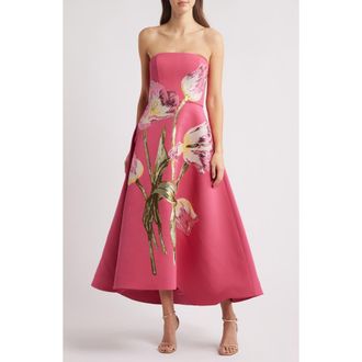 Amsale Sequin Strapless Cocktail Dress in Cerise at Nordstrom Rack, Size 14