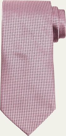 Ermenegildo Zegna Mens Tonal Micro-Geometric Silk Tie
