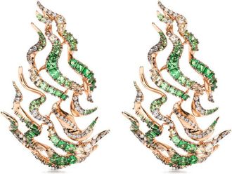 Bibi van der Velden Bibi Van Der Velden - 18K Rose Gold Smoke Haze Tsavorite And Diamond Earrings - Womens - Tsavorite/18kt Rose Gold/White Diamond/Grey Diamond