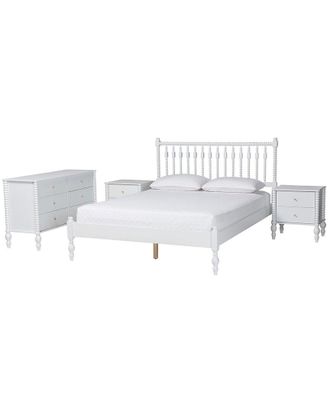 Baxton Studio Callison Spindle 4Pc Bedroom Set