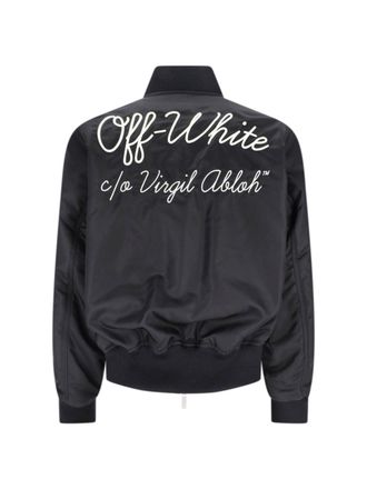 Off-white Mens Jackets Black Body Lining: Viscose