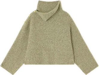 Ganni Wool Asymmetric Neck Sweater
