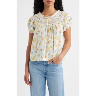 D&ocirc;en Emile Floral Top in Dahlia Floral at Nordstrom, Size Xx-Large