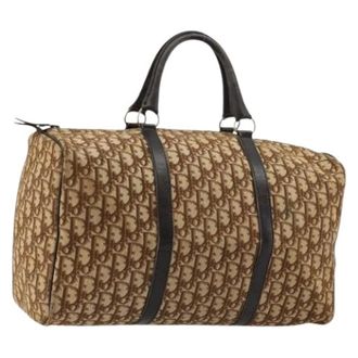 Dior Pre-owned Weekend Bags, female, Beige, Size: ONE SIZE Pre-owned Trotter Canvas Boston Bag