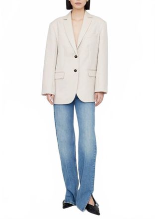 Anine Bing Quinn Oversized Blazer In Dove