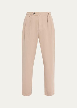 Massimo Alba Mens Fossil Pleated Pants