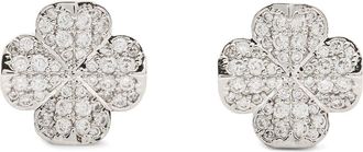 Kate Spade New York pav&eacute; flower stud earrings in Clear/Silver at Nordstrom