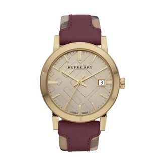 Burberry The City Check Watch - Dames - Horloges - Geel - ONE Size - Leer - Accessoires