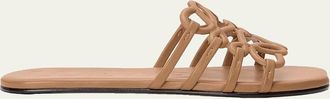 Loewe x Paulas Ibiza Petal Leather Anagram Slide Sandals