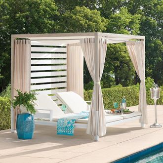 Frontgate Resort Daybed with Cushions in Matte White Aluminum - Frontgate Resort Collection
