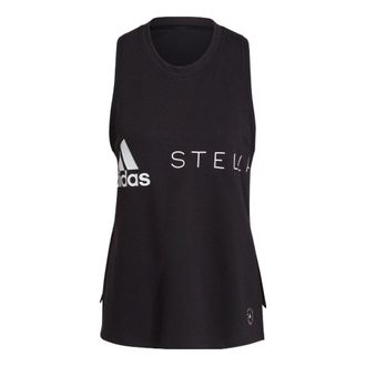 adidas (WMNS) adidas By Stella McCartney Sportswear Logo Tank Top Asia Sizing Black White H59971