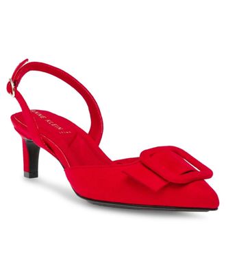Anne Klein Iva Pump Womens Red Faux Leather Pointed Toe Slingback HTAT1797