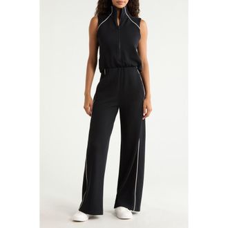 Spanx AirPiqu&eacute; Jumpsuit in Very Black at Nordstrom, Size X-Large