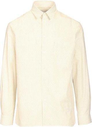 Maison Kitsun&eacute; Qm 00430 Gestreept Shirt - Heren - Casual Overhemden - Veelkleurig - L - Katoen - Overhemden