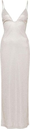 Chiara Ferragni glittered maxi dress - women - Polyester - M - Grey