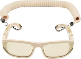 Dolce & Gabbana Pre-owned Rechthoekige Zonnebril - Dames - Vintage Accessoires - Beige - ONE Size - Vintage