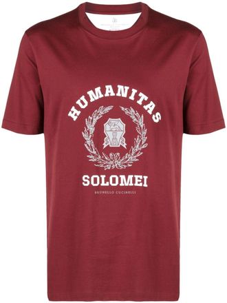 Brunello Cucinelli T-shirt con stampa - Rosso