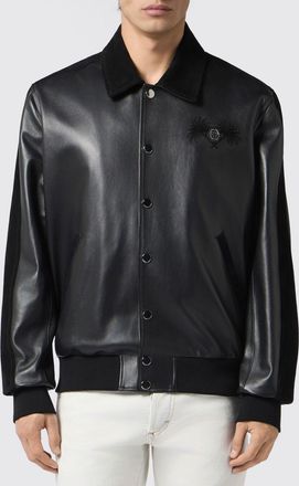 Philipp Plein Giubbotto Coster in pelle di agnello con colletto classico
