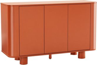 Oviala Aparador moderno rectangular de 3 puertas L120 cm naranja