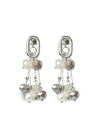 PESERICO crystal-bead earrings - women - glass/Metal - One Size - Silver