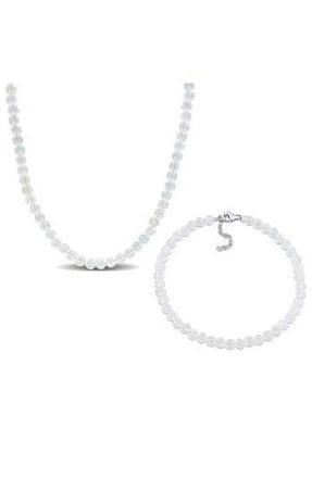 Delmar White Topaz Beaded Necklace & Bracelet Set at Nordstrom Rack