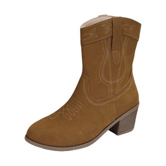 Generic Ankle Boots Womens Solid Colour Leather Chain Side Zip Thick Fashion Short Boots Platform Boots Mid Calf Boot Ankle Boot Short Autumn and Winter Boots