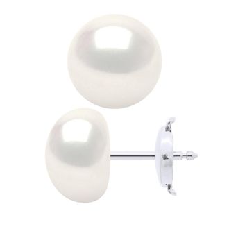 Ateliers Saint Germain Oorbellen - Wit Goud - Echte Gekweekte Zoetwaterparels Knop 9-10 mm