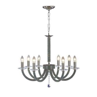 Netlighting Elena Ceiling Pendant Chandelier 8 Light Black Chrome Crystal