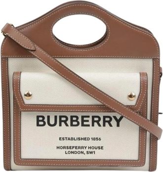 Burberry Pre-owned Mini Bags, female, Beige, Size: ONE SIZE Pre-owned Pocket Mini Tote Shoulder Bag