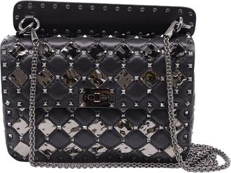 Valentino Rockstud Spike.It With Metal Rhombus Detail Shoulder Bag (Authentic Pre-Loved)