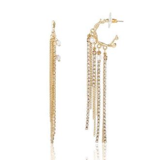 BCBGeneration Layered Tassel Statement Earrings in Gold at Nordstrom
