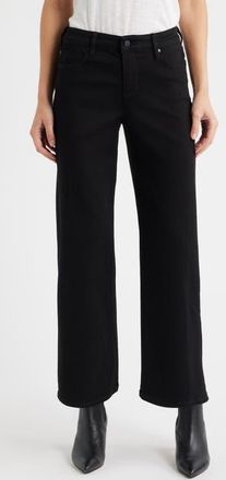 Liverpool L.A. Stride High Waist Wide Leg Jeans in Black Rinse at Nordstrom, Size 16