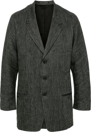 Yohji Yamamoto W-Raglan linen blazer - men - Linen/Flax/Cupro - 3 - Grey