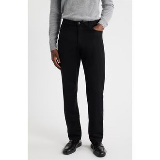 Canali Lightweight Regular Fit Wool Flannel Pants in Black at Nordstrom Rack, Size 46 Us / 58 Eu Regular