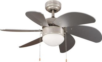 Wonderlamp Ventilador de techo pequeño plateado con luz