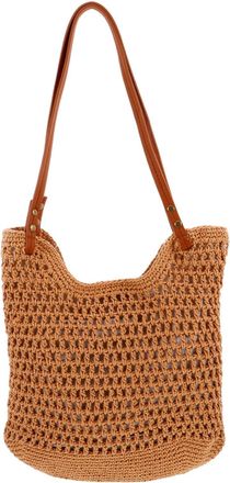 Yarnow Woven Tote Bag for Women Large Capacity Beach Bag Multipurpose Stylish Aesthetic Design Casual