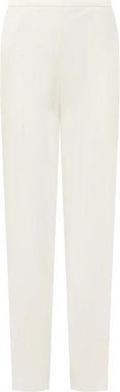 Emporio Armani Recht model broek - Dames - Straight fit broeken - Wit - XL - Leer - Broeken