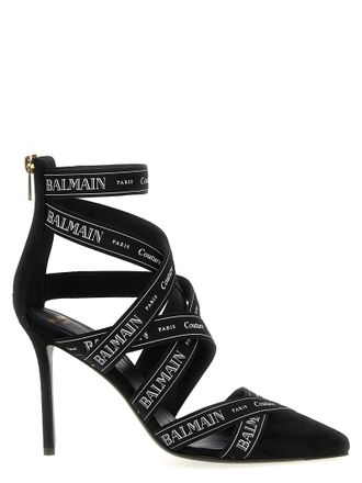 Balmain Couture Ribbon Print Pumps