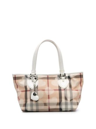 Burberry 2000-2010 House Check Hearts Gracie gecoate canvas shopper - Bruin
