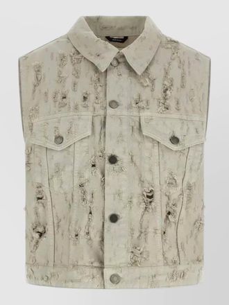 Haikure denim distressed vest
