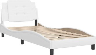 vidaXL Vidaxl - Estructura De Cama Sin Colch&oacute;n Cuero Sint&eacute;tico Blanco 90x200 Cm