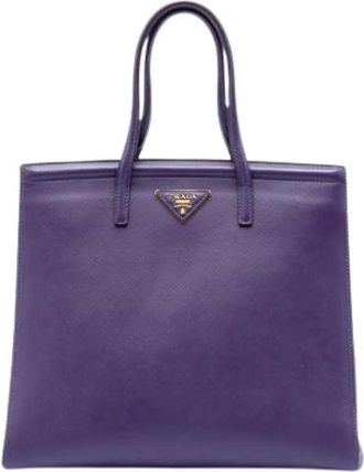 Prada Pre-owned Tote Bags, female, Purple, Size: ONE SIZE Pre-owned Parabole Satchel