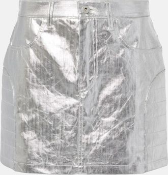 Junya Watanabe Minigonna in cotone spalmato