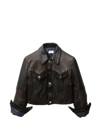 Versace Dark Brown Patchwork Unit Mix Jacket