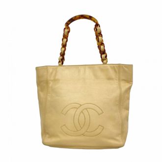 Chanel Beige Leather Tote Bag (Pre-Owned)