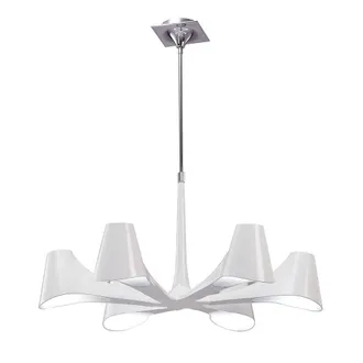Netlighting Ora Telescopic Semi Flush Light Gloss White 6 Light E27 Chrome