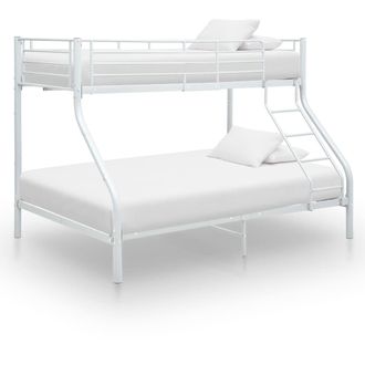 Berkfield Home Bunk Bed Frame White Metal 140x200 cm/90x200 cm