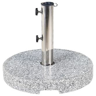 Beliani Beliani - Base Para Sombrilla De Granito Gris Plateado 45 Cm Acero Inoxidable Ceggia