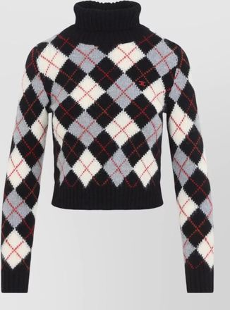 Celine turtleneck sweater argyle pattern long sleeves